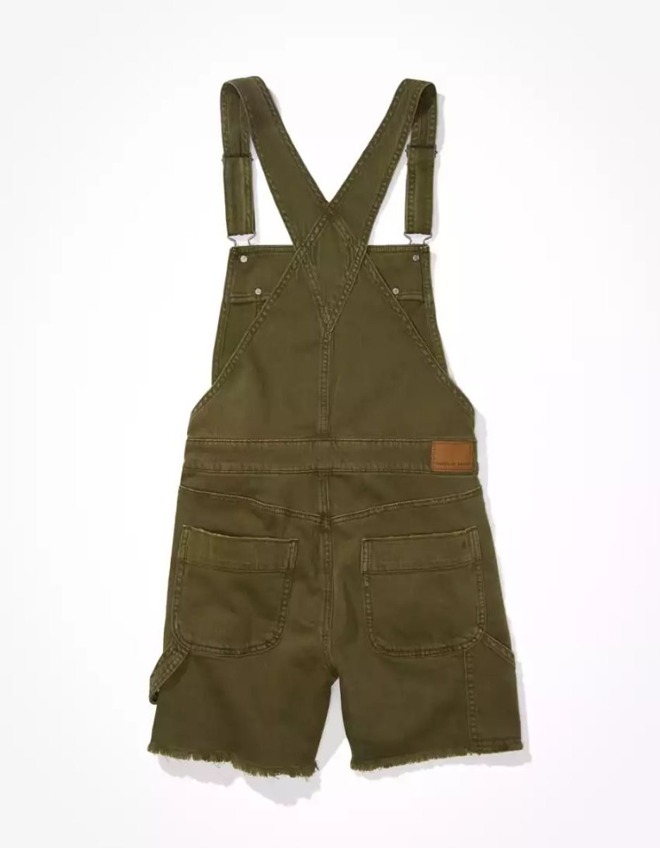 Shorts American Eagle AE Stretch Baggy Overall Vert Olive Femme | QRV-99866426